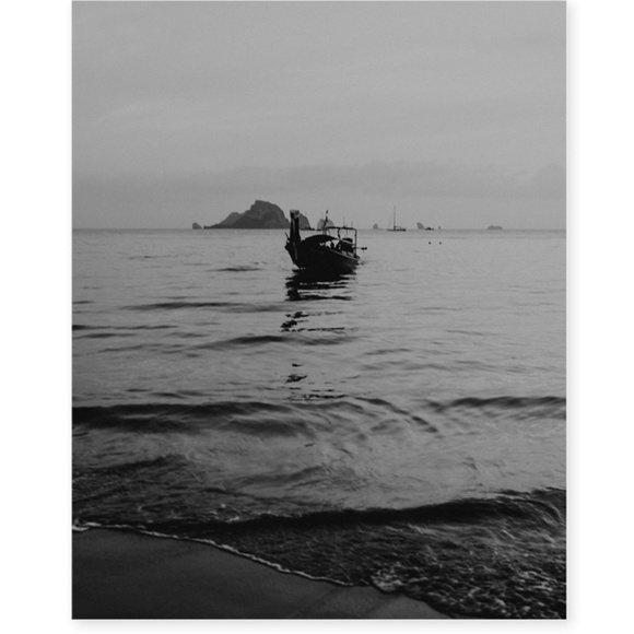 Longboat Thailand - Black White Art Print - Picture 2 of 2